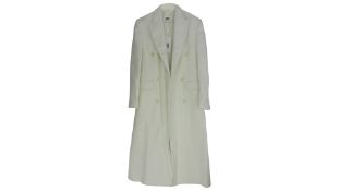 Maison Margiela Women's Peaked Lapel Coat, Off White, Size 40