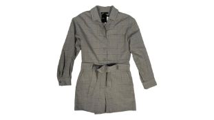 Maje Checked Wool-Blend Twill Playsuit, Size 34