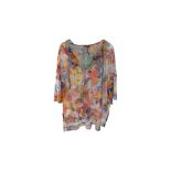 Missoni Zigzag Floral-Print Crochet Knit Kaftan, Size S