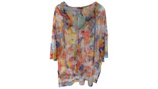 Missoni Zigzag Floral-Print Crochet Knit Kaftan, Size S