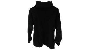 Joseph High-Neck Ribbed-Knit Wool Sweater, Black, Size XS