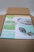 GreenLife 6 QT Ceramic Slow Cooker, Turquoise, Non UK Plug