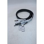 Four Monti London Leather Belts to include 1x 32", 1x 34", 1x 44", 1x 38", All Blue