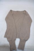 Reformation Hart V-Neck Cashmere Jumper, Light Brown, Size S. Used