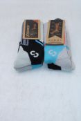 Two Packs Sinner Pro Socks II Two Per Pack, Sea Blue/Black, Size 42-44