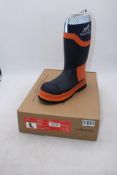 Rock Fall RF290 Silt Neoprene Safety Wellington, Blue/Orange, UK 9