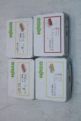 Four Boxes Wago Electrical Connectors to include 2x 221-415, 25 Per Box, 1x 2273-204, 100 Per Box, 1