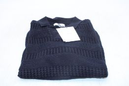 Raith Short Sleeve Frattina Knit Polo, Navy, Size L
