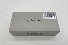 Ray-Ban Meta Glasses, Skyler RW4010 601/MK52, Shiny Black Frame, Transitions, Cerulean Blue