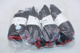 Four Packs Jeff Banks Men's Oxford Plain Socks, Black with Contrast, UK 7-11, 7 Pairs Per Pack