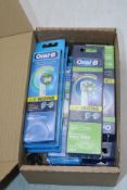 Fourteen packs of Oral-B Clean Maximiser Toothbrush Heads to include 8x Cross Action, 6x Precision C