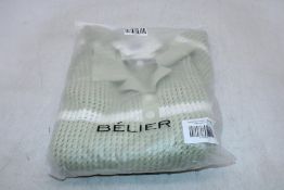 Belier Crochet Polo, Sage/White Striped, Size S