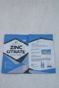Twenty Zinc Citrate 100mg Supplements, 120 Vegan Tablets Per Pack, Exp.31/10/27