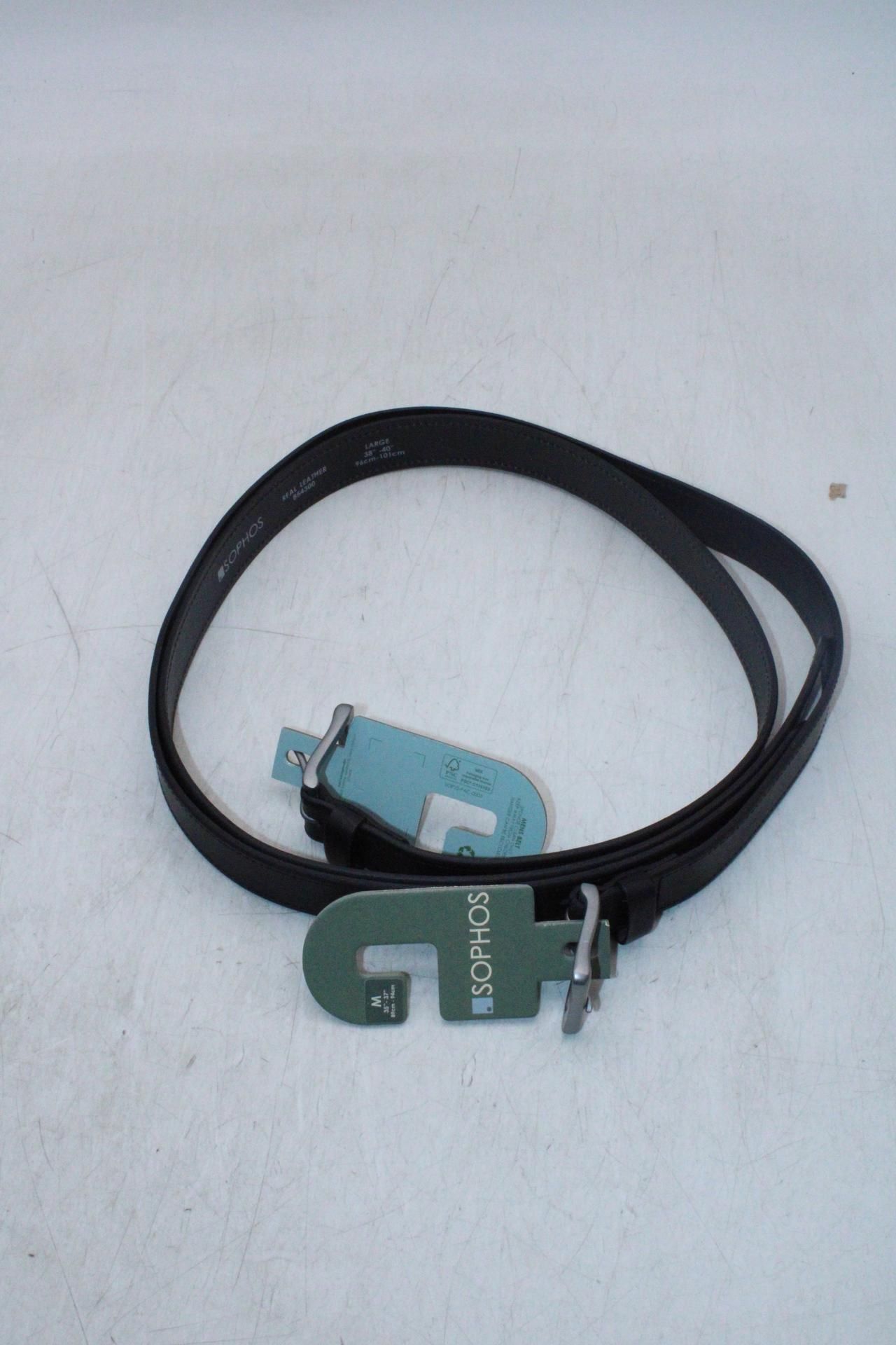 Two Sophos Leather Belt, Black, 1x 89/94cm, 1x 96/101cm