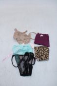 Five Paris of Victoria's Secret Thongs to include 4x Size S, 1x Very Sexy, Black, 2x Dream Angels, 1