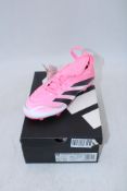 Adidas Kids Predator League FT FG Football Boots, Pink/White, UK 4.5. Box damaged