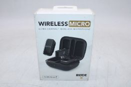 Rode Wireless Micro Ultra Compact USB-C Microphone & Charging Kit, Black. Box damaged