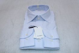 Weba Oxford Tailored Fit Shirt, Light Blue/White Striped, Size UK 15 3/4