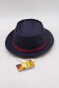 Stetson Porkpie Hat, Blue/Red, Size 57/M