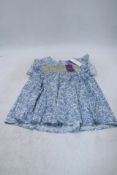 Bonpoint Kid's Fidji Smocked Blouse, Sky Blue/Floral, Size 12Y