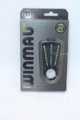 Three Sets Winmau Advance 500 Series Tungsten Darts to include 2x Green 26G, 1x Grey 21G. Boxes dama