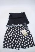 Two Gudrun Sjoden Items to include 1x Sunshine Bikini Shorts, Black/White, 1x Bikini Bottoms, Black,