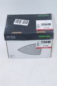 Two Boxes Festool Granat P120 Grit Sanding Sheets, 100 X 150mm, 100 Sheets Per Box. Boxes damaged