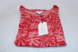 Two Seasalt Cornwall Appletree T-Shirt, Seaweed Pink Sky, UK 12