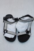 Carvela Fabric Embellished Summer Sandals, Black, Size 39, No Box