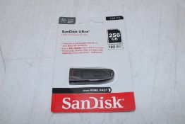 Four Sandisk Ultra Memory Cards to include 3x Ultra 32GB, 1x Ultra 256GB