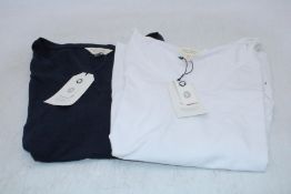 Two Seasalt Burdock T-Shirts to include 1x Salt, UK 18, 1x Maritime, UK 16