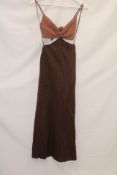 Abercrombie & Fitch Julia Slip Cut Out Maxi Dress, Brown, Size M