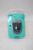 Four Logitech M185 Wireless Mice, Black/Grey, Boxes damaged