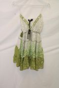 Papa Pia Embroidered Glitter Dress, Green/White, Size 18