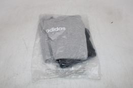 Two Adidas Kids' Essentials T-Shirt and Shorts Set, Top Grey/Shorts Black, UK 5-6