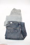 Two Hollister Baggy Jeans, 1 X Washed Dark Blue, Size 33/32, 1 X Washed Light Blue, Size 32/32