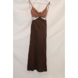 Abercrombie & Fitch Julia Slip Cut Out Maxi Dress, Brown, Size M