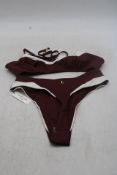 Two Lounge Assorted Swimwear to include 1x High Waist Bikini Thong, Plum, Size S, 1x Bralette Bikini