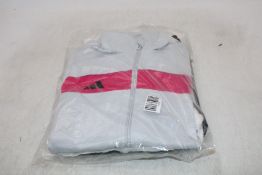 Adidas Kids Tiro 25 Essentials Track Top, Clear Grey/Pink, Age 13-14