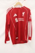 Adidas Personalised LFC 25/26 Long Sleeve Jersey, Red/White, Size M