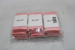 Fifteen Pairs Velites Fabric Wristband, Pink, One Size