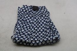 Maje Printed Satin Midi Skirt, Blue/White, Size 34