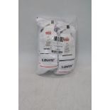 Six Packs of Levi's Short Logo Socks, White, UK 2.5-5, 2 Pairs Per Pack