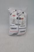 Six Packs of Levi's Short Logo Socks, White, UK 2.5-5, 2 Pairs Per Pack