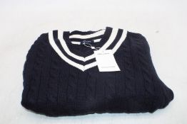 Eden Park Gasoar Cable Knit Jumper, Blue/White, Size M