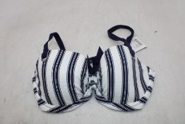 Prima Donna Leros Striped Bikini Top, White/Blue, UK 32D