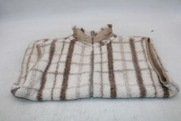 Chelsea Peers Borg Fleece Plaid Gilet, Brown/Beige Size 10