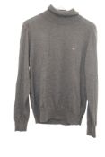 Eden Park, Wool & Cotton Turtleneck Sweater, Dark Grey, Size M, New Without Tags