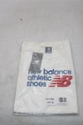 Two New Balance Athletic Shoes Relaxed Short Sleeve T-Shirt, White, Size M