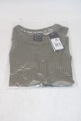 Three Adidas Training Rib Tank Top, Olive Green, UK M